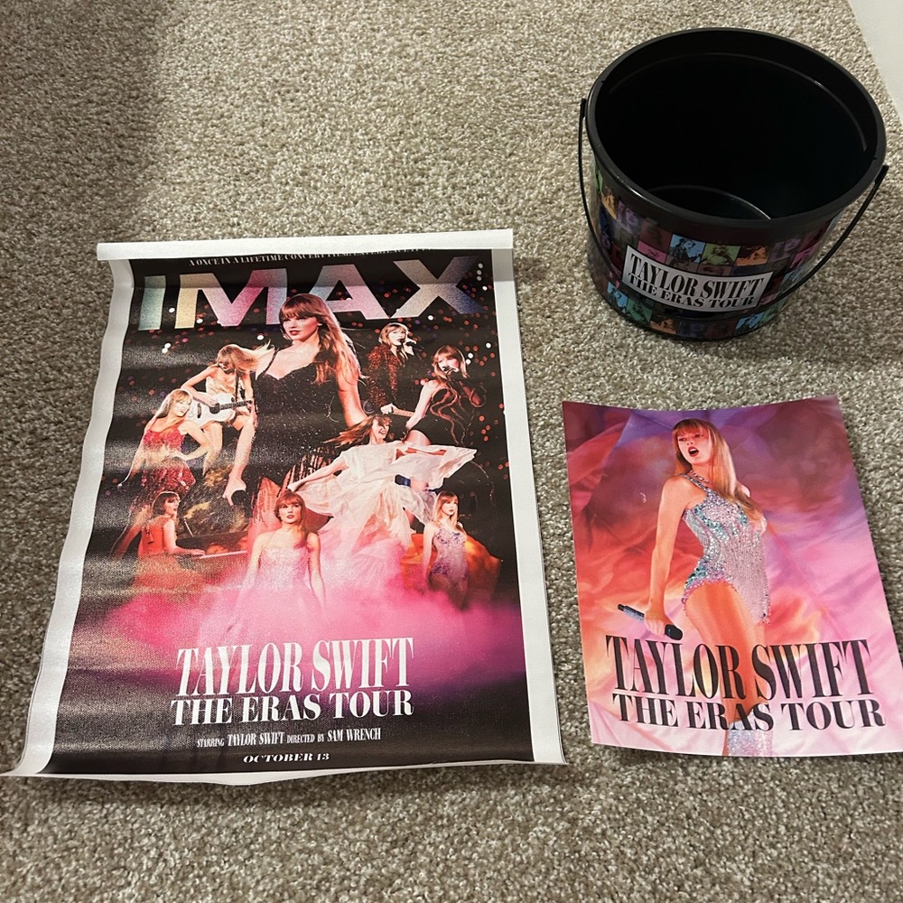 Taylor Swift Poster and Movie Theater bucket